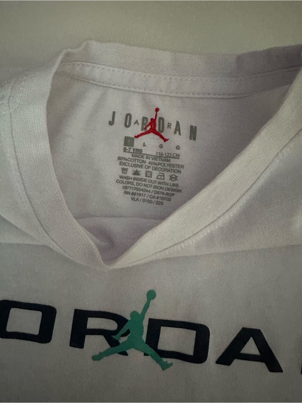 Jordan White Tee with Teal Jumpman Accent & Teal Shorts - Picture 3 of 6